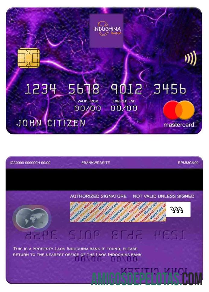 Laos Indochina Bank Mastercard real example
